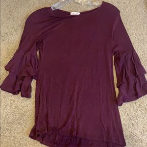 Macy’s dark purple blouse with fancy 3/4 sleeves